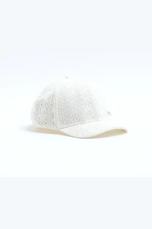 River Island Mini Girls Lace Tie Back Cap