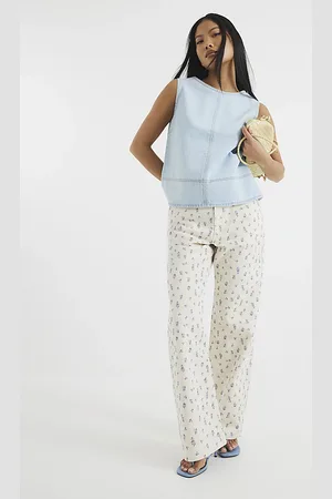 River Island Womens Petite Straight Leg Ditsy Floral Jeans