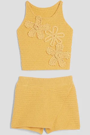 River Island Mini Girls Crochet Floral Set