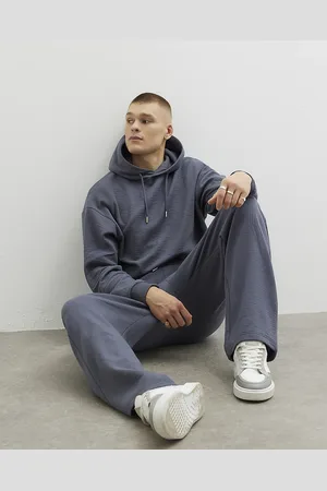 River Island Mens Textured Oversized Hoodie