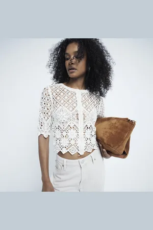 River Island Womens Lace Cropped Cardigan