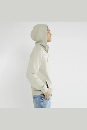 River Island Mens Slim Fit Long Sleeve Quarter Zip Hoodie