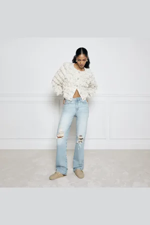 River Island Womens High Waisted Ripped Stove Straight Jeans