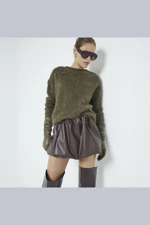 River Island Womens Faux Leather Bubble Hem Mini Skirt