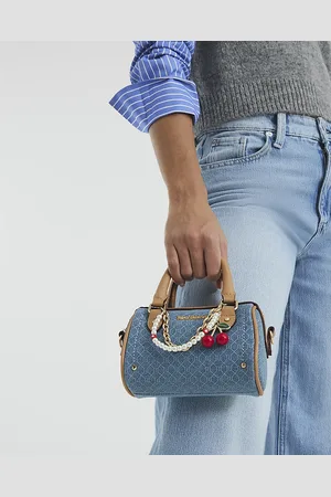 River Island Womens Denim Mini Cross Body Bowler Bag