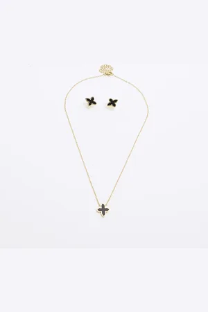 River Island Womens Petal Earring And Necklace Set