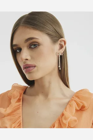 River Island Womens Bow Chain Stud Earrings