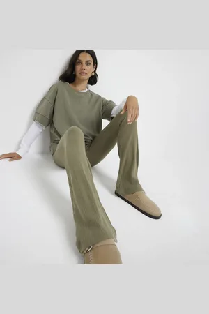 River Island Womens Ribbed Flared Leggings