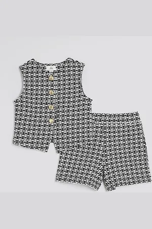 River Island Girls Geometric Button Through Set