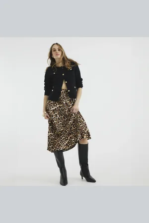 River Island Womens Leopard A-Line Maxi Skirt