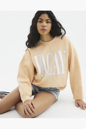 River Island Womens Long Sleeve Vacay Slogan Sweatshirt