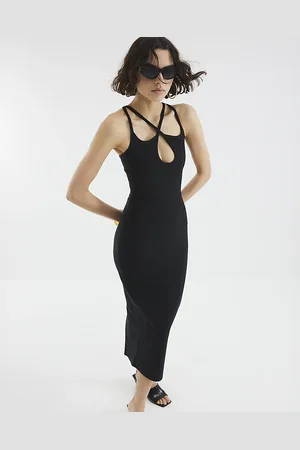 River Island Womens Sleeveless Strappy Bandage Midi Dress