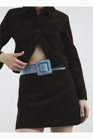 River Island Womens Square Buckle Croc Belt