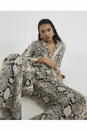 River Island Womens Snake Wide Leg Trousers