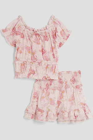 River Island Girls Floral Lurex Top Set