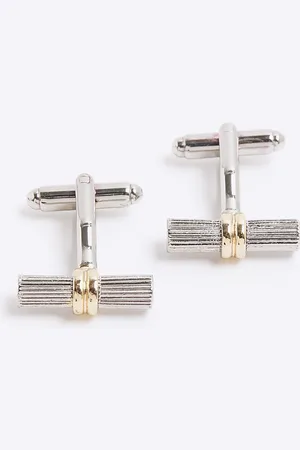 River Island Mens Metal Multi Metal Bar Cufflinks