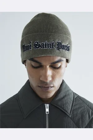 River Island Mens Gothic Ame Saint Paris Beanie