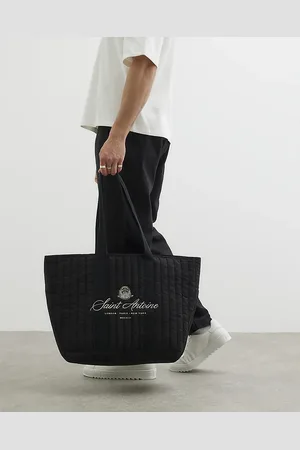 River Island Mens Quilted Embroidery Tote Bag