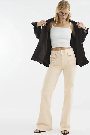 River Island Womens High Rise Relaxed Flared Jeans