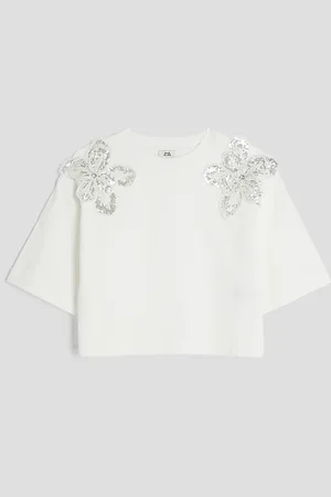 River Island Girls Embroidered Sequin Floral T-Shirt