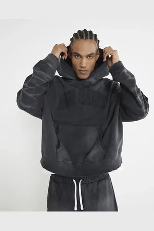 River Island Mens Ame Saint Washed Hoodie