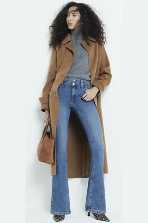 River Island Womens Denim Double Waistband Bootcut Jeans
