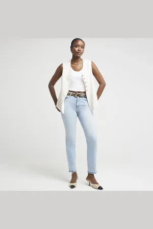 River Island Womens High Waisted Slim Fit Straight Leg Jeans