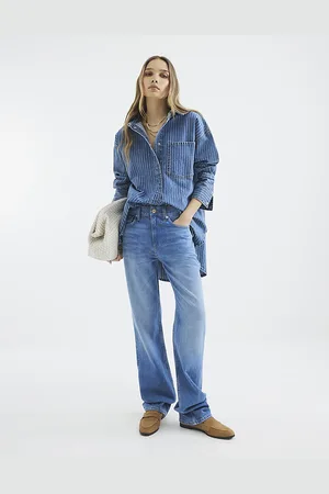 River Island Womens High Rise Stretch Straight Leg Jeans