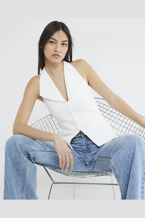 River Island Womens Sleeveless Halter Neck Waistcoat