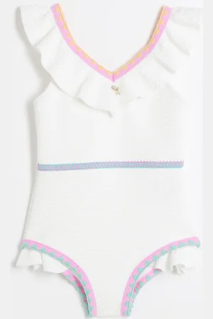 River Island Mini Girls Frilled Whipstitch Swimsuit