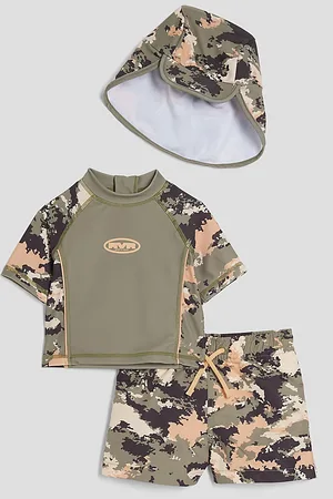 River Island Mini Boys Camouflage Swim Set