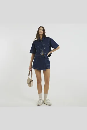 River Island Womens Denim Wrap Skort