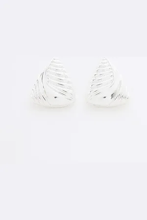 River Island Womens Triangle Ridge Stud Earrings