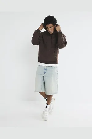 River Island Mens Washed Tiger Embroidered Hoodie