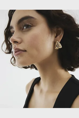 River Island Womens Triangle Ridge Stud Earrings