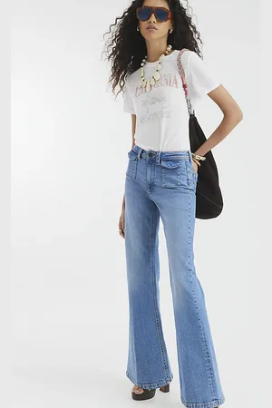 River Island Womens High Rise Relaxed Flare Jeans