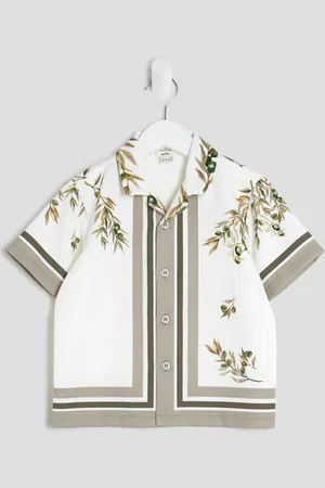 River Island Mini Boys Ecru Short Sleeve Shirt