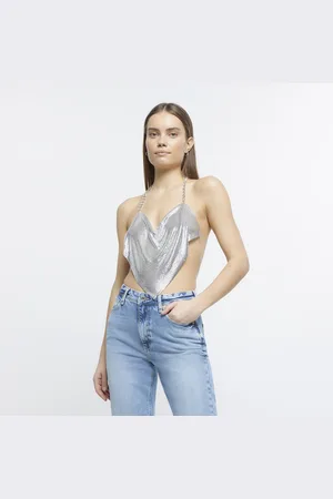 River Island Womens Chainmail Body Chain Top