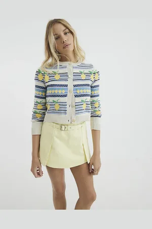 River Island Womens Belted Denim Skort