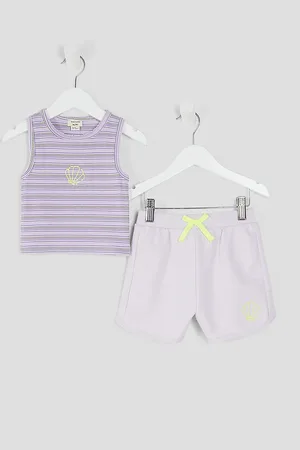 River Island Mini Girls Stripe Ribbed Set