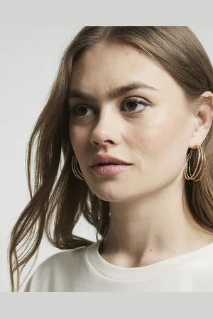 River Island Womens Multirow Hoop Earrings
