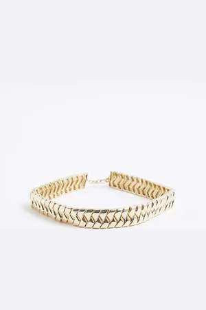 River Island Womens Woven Choker Necklace