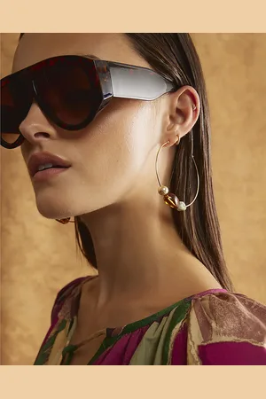 River Island Womens Stone Hoop Earrings