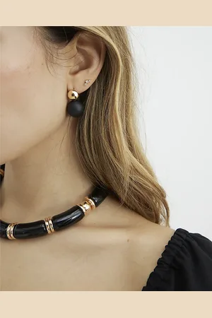 River Island Womens Powder Coat Ball Drop Earrings