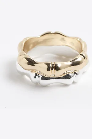 River Island Womens Metal Multi Bamboo Pack Of 2 Ring