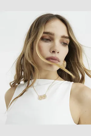 River Island Womens Double Coin Necklace