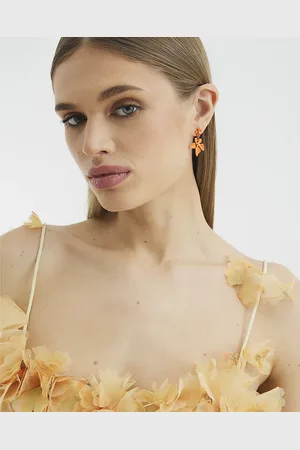 River Island Womens Flower Drop Earrings