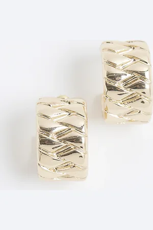 River Island Womens Woven Hoop Earrings