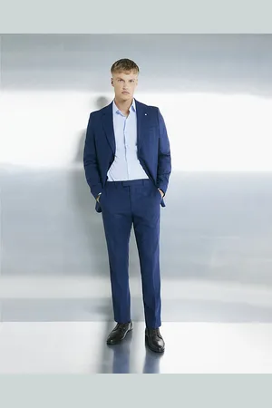 River Island Mens Tailored Fit Check Suit Trousers