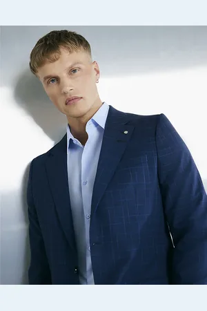 River Island Mens Tailored Check Suit Jacket